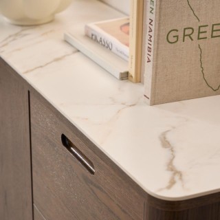 Buffet de salle à manger chêne fumé et céramique L160 SIMONE - HELLIN