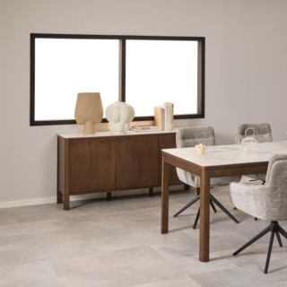 Buffet de salle à manger chêne fumé et céramique L160 SIMONE - HELLIN