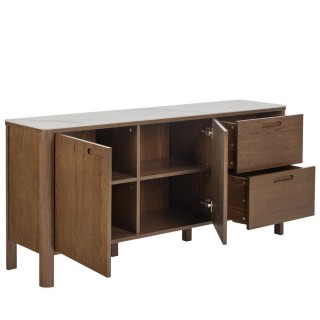 Buffet de salle à manger chêne fumé et céramique L160 SIMONE - HELLIN