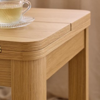 Table rectangulaire à volets chêne clair 2/4 places L120 MILA - HELLIN