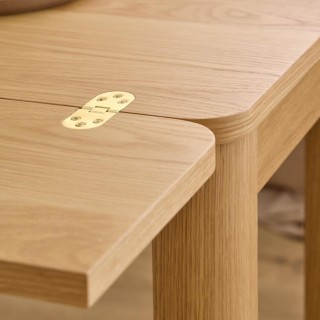 Table rectangulaire à volets chêne clair 2/4 places L120 MILA - HELLIN