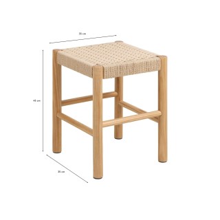 Tabouret en bois et assise tressée L80 THEO - HELLIN