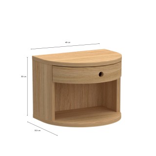 Chevet suspendu demi-cercle 1 tiroir 1 niche MACON - HELLIN