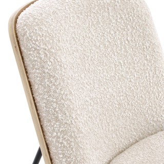 Fauteuil contemporain en bois et tissu bouclette EMERICK - HELLIN