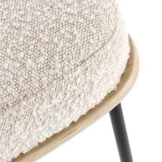 Fauteuil contemporain en bois et tissu bouclette EMERICK - HELLIN