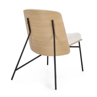 Fauteuil contemporain en bois et tissu bouclette EMERICK - HELLIN