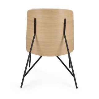 Fauteuil contemporain en bois et tissu bouclette EMERICK - HELLIN