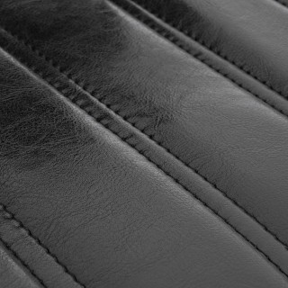 Tabourets de bar réglables chromés et simili noir (lot de 2) EDDIE - HELLIN