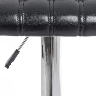 Tabourets de bar réglables chromés et simili noir (lot de 2) EDDIE - HELLIN