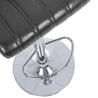 Tabourets de bar réglables chromés et simili noir (lot de 2) EDDIE - HELLIN