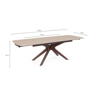 Table rectangulaire extensible céramique 6/10 places L170/250 MARINE - HELLIN