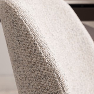 Chaises de salle à manger en tissu moucheté beige (lot de 2) LILY - HELLIN