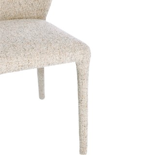 Chaises de salle à manger en tissu moucheté beige (lot de 2) LILY - HELLIN