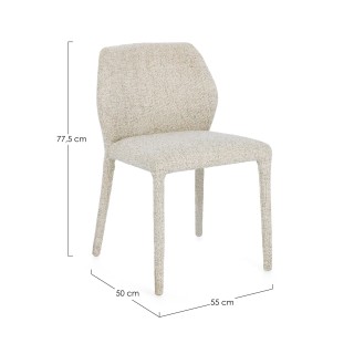 Chaises de salle à manger en tissu moucheté beige (lot de 2) LILY - HELLIN