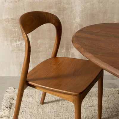 Chaises de salle à manger en bois de teck (lot de 2) JUNE - HELLIN