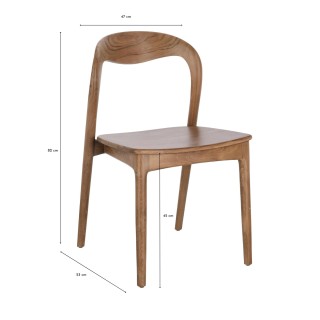 Chaises de salle à manger en bois de teck (lot de 2) JUNE - HELLIN