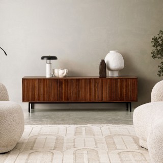 Meuble TV en manguier et métal 4 portes KATA L170 - HELLIN