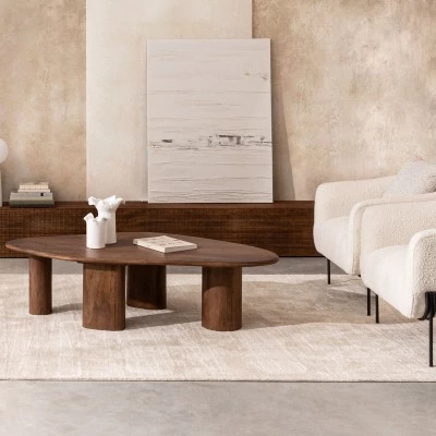 Table basse organique ovale en manguier L150 BLAS - HELLIN