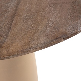 Table organique en manguier et métal crème 6 places L140 SHIVA - HELLIN