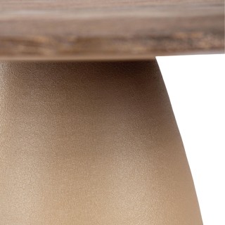 Table organique en manguier et métal crème 6 places L140 SHIVA - HELLIN