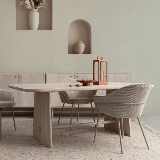 Table rectangulaire en manguier massif blanchi 8 places L200 TOKYO - HELLIN