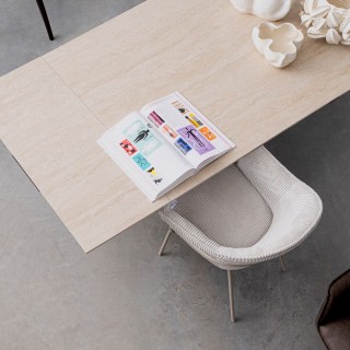 Chaises de salle à manger à accoudoirs en velours gris (lot de 2) LIA - HELLIN