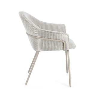 Chaises de salle à manger à accoudoirs en velours gris (lot de 2) LIA - HELLIN