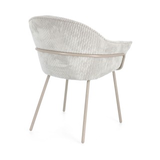 Chaises de salle à manger à accoudoirs en velours gris (lot de 2) LIA - HELLIN