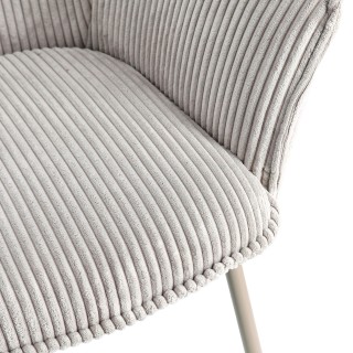 Chaises de salle à manger à accoudoirs en velours gris (lot de 2) LIA - HELLIN