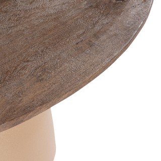 Table basse organique en manguier et métal crème L86 SHIVA - HELLIN