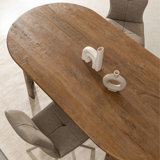 Table de salle à manger en manguier japandi 10 places L210 NAPLES - HELLIN