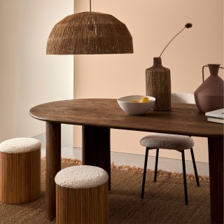 Table de salle à manger en manguier japandi 10 places L210 NAPLES - HELLIN