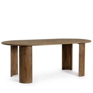 Table de salle à manger en manguier japandi 10 places L210 NAPLES - HELLIN