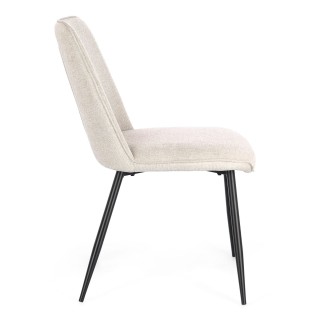 Chaises de salle à manger en tissu beige (lot de 4) CORINE - HELLIN