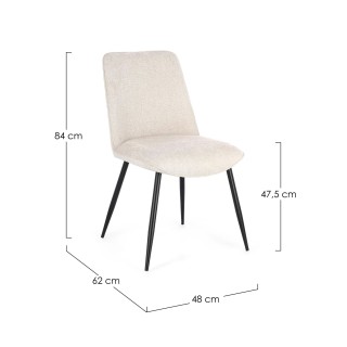 Chaises de salle à manger en tissu beige (lot de 4) CORINE - HELLIN