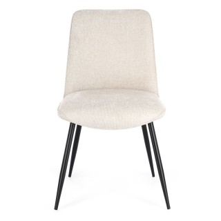 Chaises de salle à manger en tissu beige (lot de 4) CORINE - HELLIN