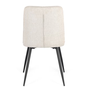 Chaises de salle à manger en tissu beige (lot de 4) CORINE - HELLIN