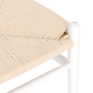Chaise de salle à manger en bois blanc et assise tressée KEA - HELLIN