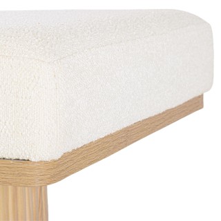 Banc 2 places en bois clair et tissu bouclette écru L120 FLORIAN - HELLIN