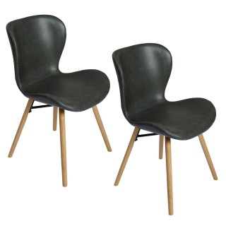 Chaise simili et bois Matilda : style scandinave | Hellin