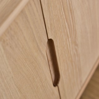 Buffet en bois blanchi 2 portes 4 tiroirs L180 MARTINE - HELLIN