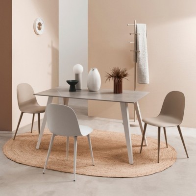 Table rectangulaire en céramique et métal L180 6 places ARLETTE - HELLIN