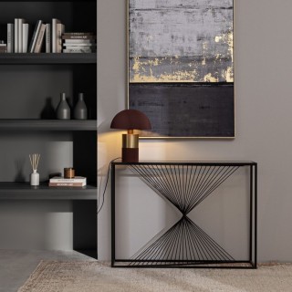Console filaire en verre et en métal noir L107 SPIRALE - HELLIN
