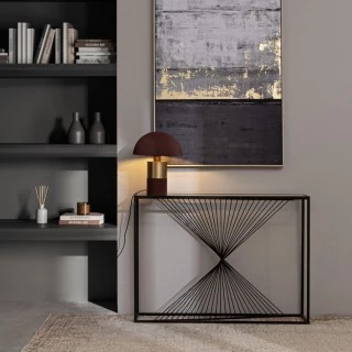 Console filaire en verre et en métal noir L107 SPIRALE - HELLIN