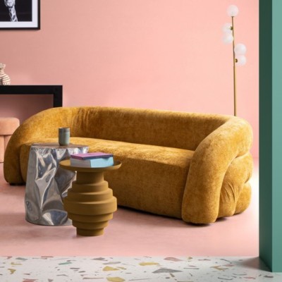 Table basse ronde design en métal coloré D36 MARLO - HELLIN