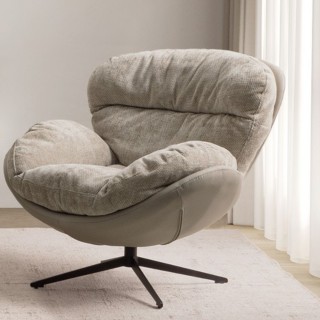 Fauteuil relax pivotant tissu/simili gris/taupe NINO - HELLIN