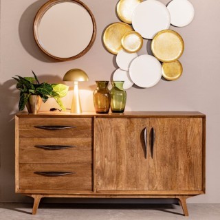 Buffet en bois de manguier vintage 2 portes et 3 tiroirs L150 SHEILA - HELLIN