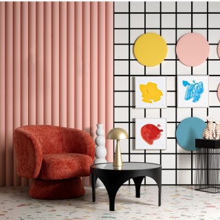 Fauteuil pivotant avec pied central en tissu JULIO - HELLIN