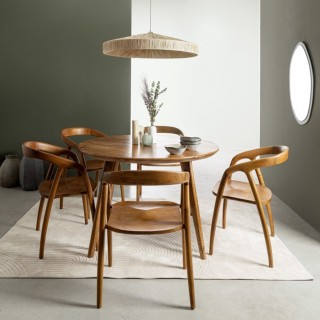 Table de salle à manger ronde vintage en manguier D120 BLANY - HELLIN