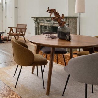 Table de salle à manger ronde vintage en manguier D120 BLANY - HELLIN